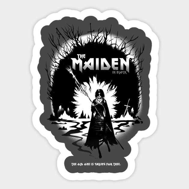 The Maiden in Black Sticker by Crowsmack